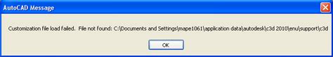 Customization FileLoad Failed AutoCAD 的图像结果
