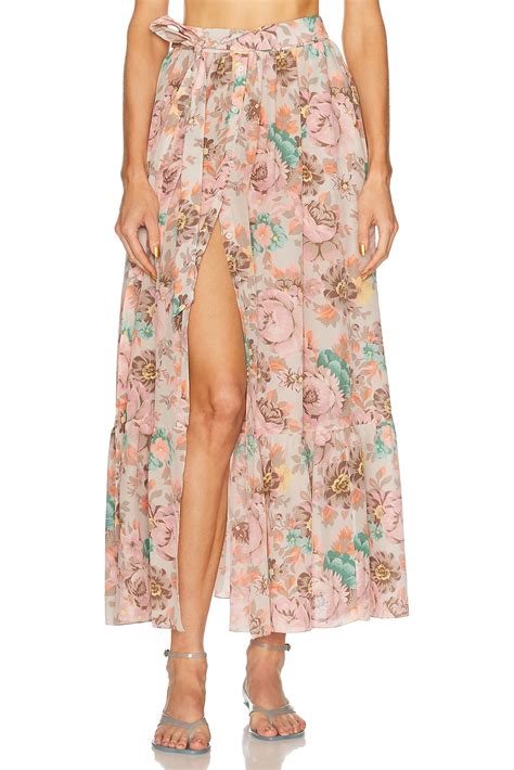 Chloe Silk Maxi Skirt in Muddy Grey | FWRD