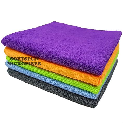 SOFTSPUN Microfiber Cloth - 5 pcs - 40x40 cms - 340 GSM Multi-Color ...