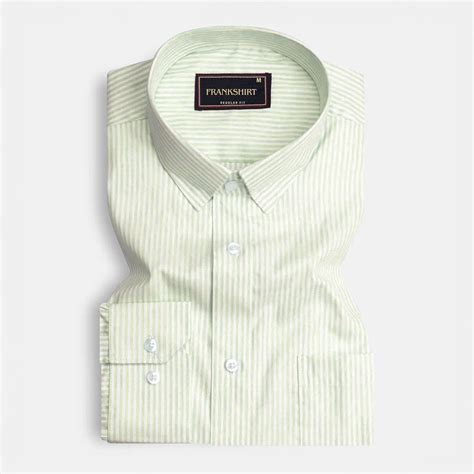 Mint Green Oxford Cotton Stripe Shirt | Frankshop