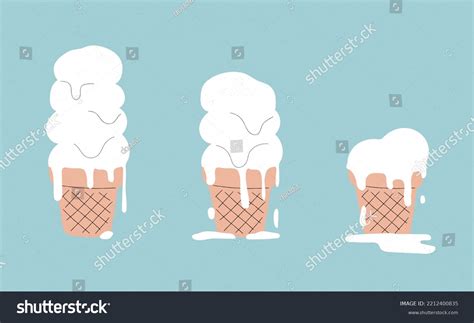 Ice Cream Melting Three Steps Animation Stock Vector (Royalty Free ...