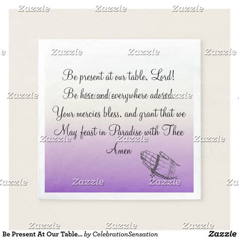 Be Present At Our Table Lord Purple Napkins | Zazzle | But napkins my ...