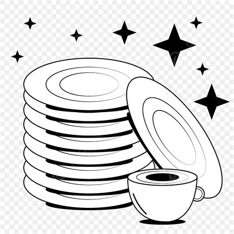 Washing Dishes Clipart Black And White