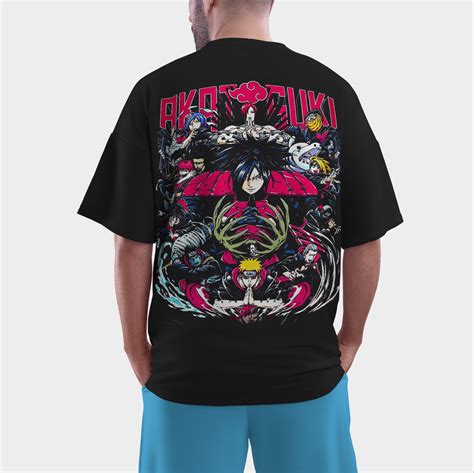 Buy Akatsuki Oversized Cotton T-shirt. Anime Theme | Unisex | Graphic ...