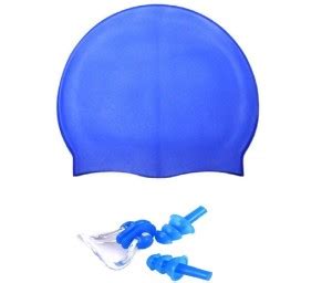 VENOM BLUE COLOR SWIMMING CAP WITH EAR & NOSE PLUG Swimming Kit - Buy ...