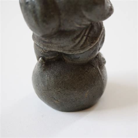 アンティーク 陶製の大黒恵比寿 h10.6cm Antique Japanese Pair of Ceramic Daikoku and ...