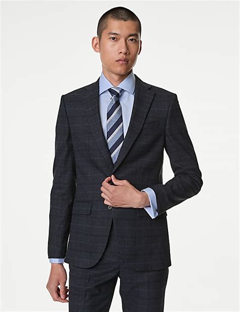 Buy Slim Fit Prince of Wales Check Suit at Marks & Spencer