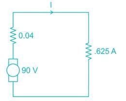A separately excited DC generator, when running at 1200 rpm supplies ...