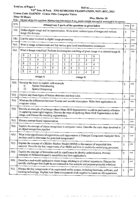 EAEPE53 Computer Vision Final Exam Practice Questions - Studocu