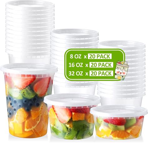 Amazon.com: Deli Food Storage Containers with Lids, [80 Sets] Plastic ...