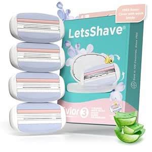 LetsShave Evior 3 Senstive Razor Blade Refills for Women (Pack of 4 ...