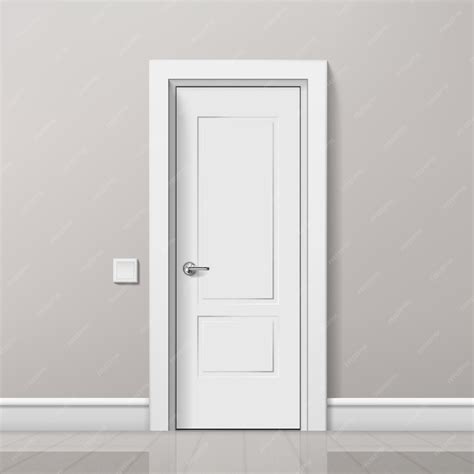 Premium Vector | Realistic Modern White Door In Minimalist Interior