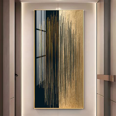 Black & Golden Textured Premium Acrylic Vertical Wall Art - The Next Decor