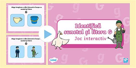 Identifică sunetul și litera G – Joc interactiv - Twinkl