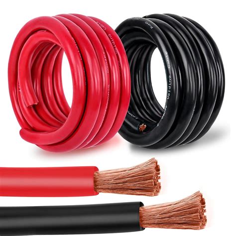 Kimbluth 2 Gauge Battery Cable Copper Wire, 10FT Red+10FT Black 2 AWG ...