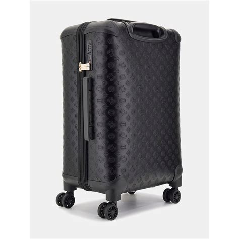 Buy Guess Black Textured Trolley Bag Online