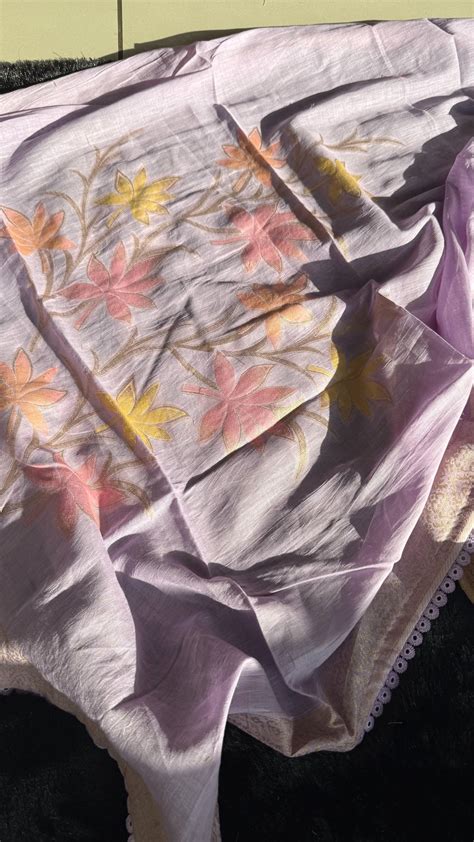 Petal Loom Lavender Pure Cotton Unstitched Suit Set – Gajarai