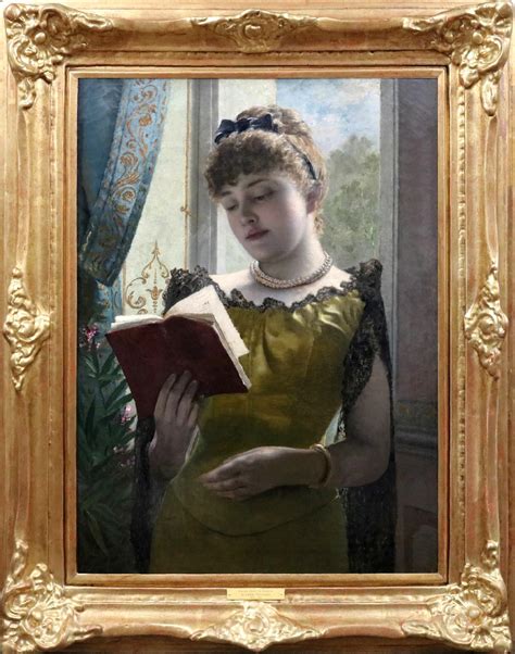 Alfred Stevens - Lost in Poetry - 19th Century French Oil Painting ...