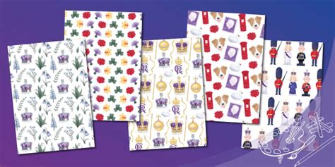 King Charles III Coronation Pattern Posters Pack - Twinkl