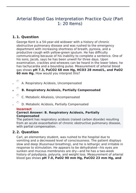 Blood Gas Interpretation Questions – CISHZD