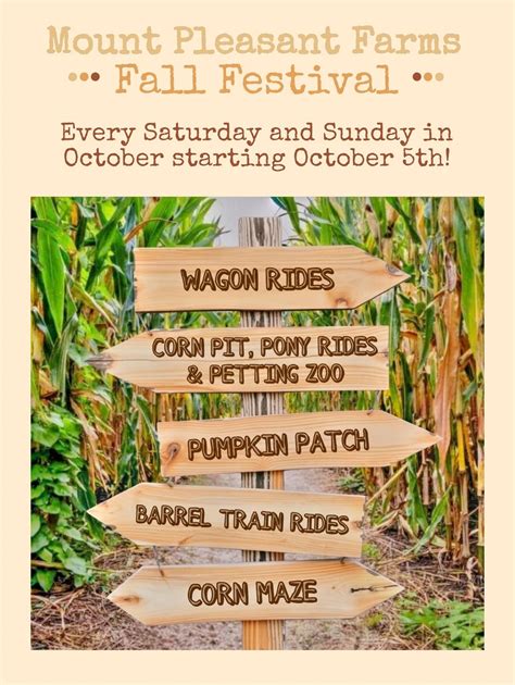 Mount Pleasant Farms Fall Festival Weekends , 2201 Mount Pleasant Rd ...