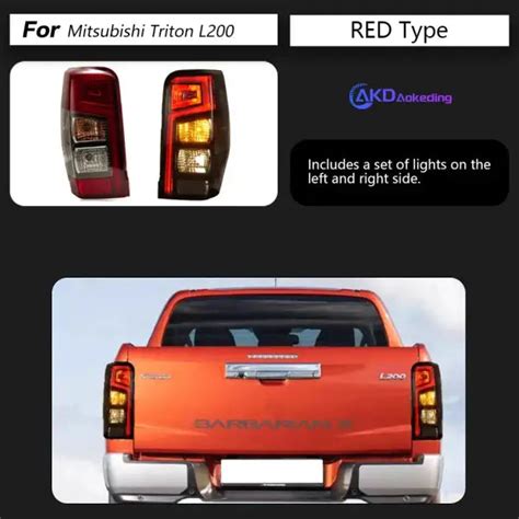 Mitsubishi Triton L200 LED Tail Light 2019-2023 Triton Rear Fog Brake ...