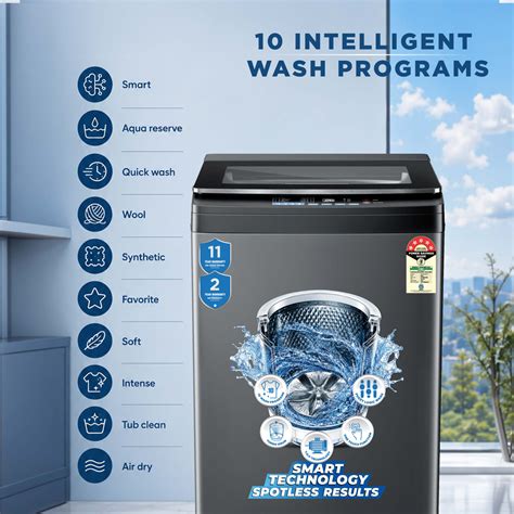 Intex FA10MBGL 10KG Fully Automatic Top Load Washing Machine | Metal ...