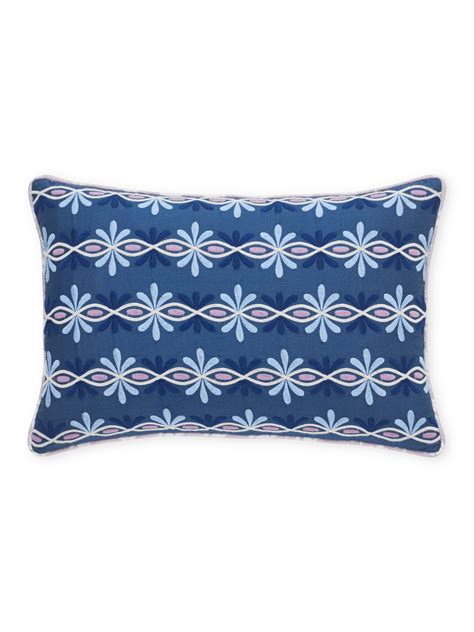 Mica Curves Blue Cotton Cushion Cover 12" x 18" | Taran Living – Taran ...