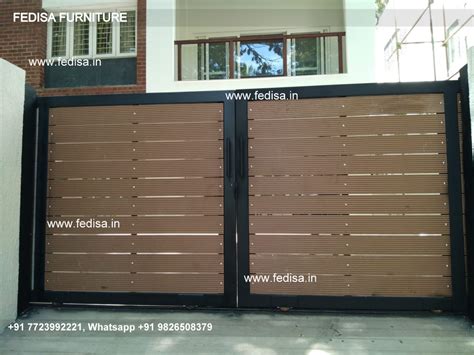 House Gate Colour Modern Metal And Wood Fence Front Gate Wall Tiles ...