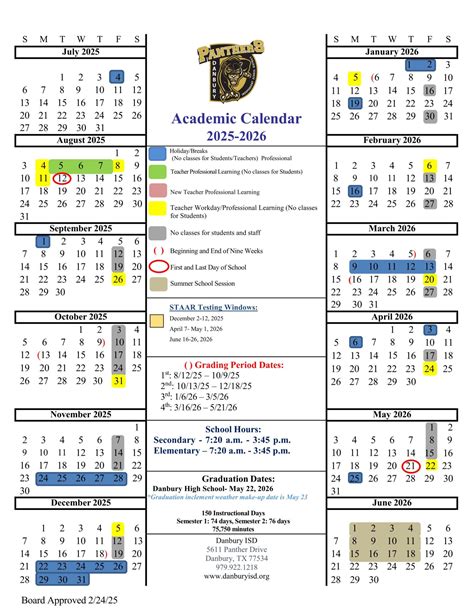 Danbury DISD School Calendar 25-26 [PDF] - EduCounty
