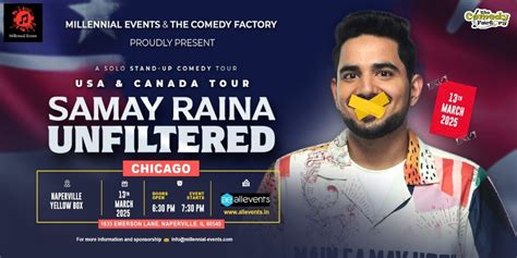 Samay Raina Unfiltered - Chicago 2nd Show, Yellow Box, Emerson Lane ...