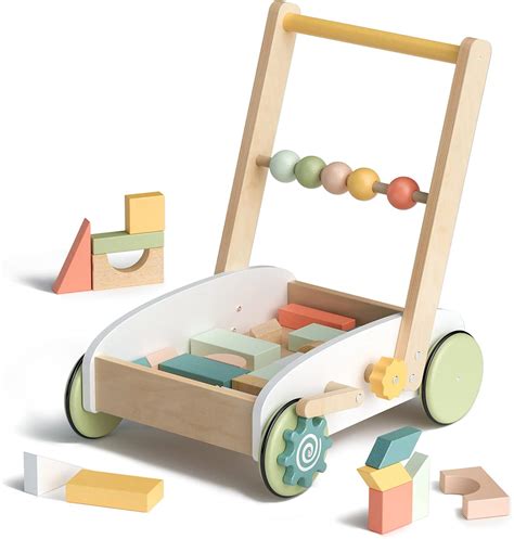 Amazon.com: ROBUD Wooden Baby Walkers Push Toys for Babies Learning to ...