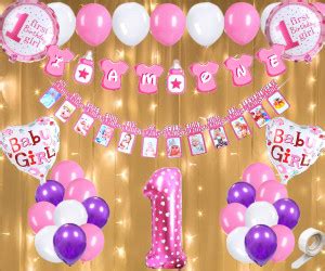 FLICK IN First Birthday Decoration Items for Girls I Am One Banner for ...