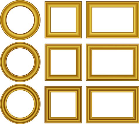 Clipart - gold frames set