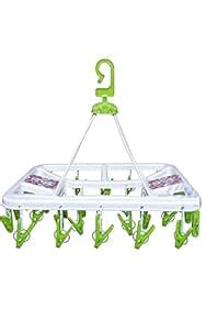 Glenoxzone 32 Clips Cloth Drying Hanger | Portable Plastic Square Baby ...