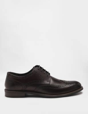 Pure Leather Plain Lace-up Brogues Shoes