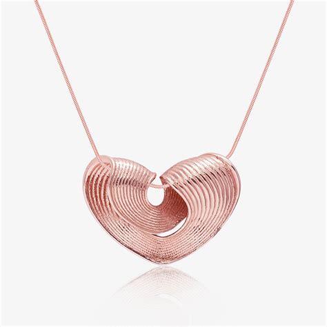 Pure 925 Silver Rose Gold Heart Pendant – Stringed-Heart Design