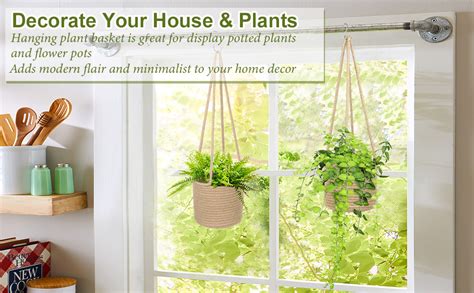 WYLYE?- Modern Home ! Hanging Planters Jute Rope Basket, Plant Holder ...