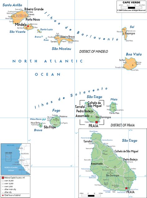 Detailed Political Map of Cape Verde - Ezilon Maps