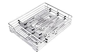 Universal Stainless Steel Cutlery Kitchen Basket (W19 x D20 x H4 ...
