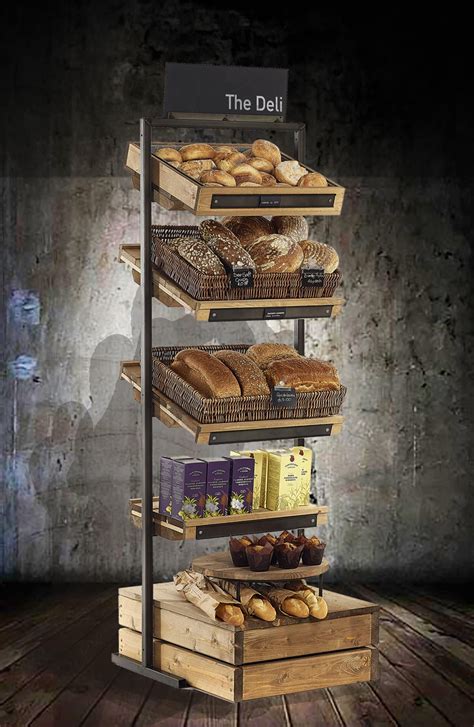 Retail Shelving System | Rustic Tallboys Displays | Bakery display ...