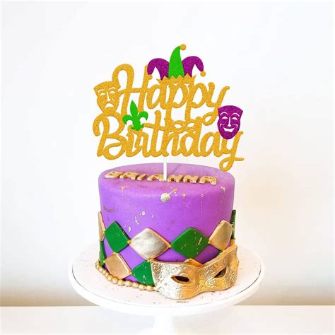 Levvcirki Mardi Gras Birthday Cake Topper Carnival Fat Tuesday India | Ubuy