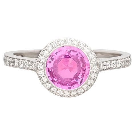 Platinum Pink Sapphire and Diamond Ring by Tiffany and Co. For Sale at ...