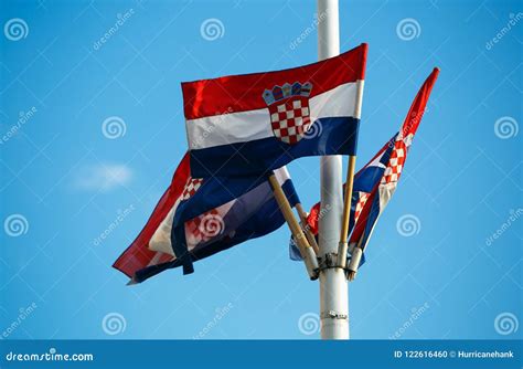 National Flag of Croatian Republic Outdoor Stock Photo - Image of europe, banner: 122616460