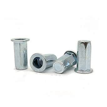 Carbon Steel Flat Head Hex Rivet Nut Sealed Close End M4 M5 M6 M8 M10 ...