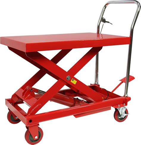 Amazon.com: Hydraulic Lift Table Cart 500LBS Double Scissor Lift Table ...