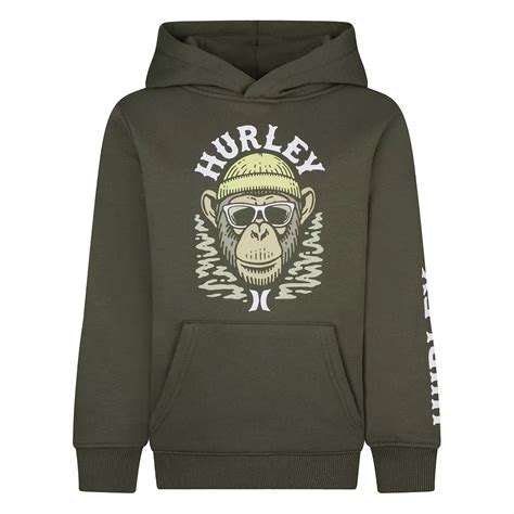 Boys 4-7 Hurley Monkey Graphic Fleece Pullover Hoodie