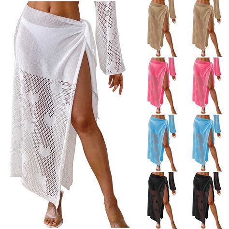 Jinhomg Swim Cover Ups for Women Hollow Out Tie Side Crochet Skirt 2025 ...
