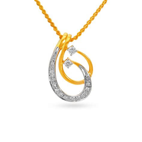 Double Loop Design Diamond Pendant