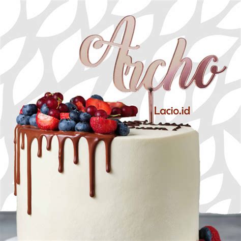 Jual TOPPER CAKE CUSTOM NAMA - ACRYLIC - Lebar 15 cm, EXTRA BUBBLE ...